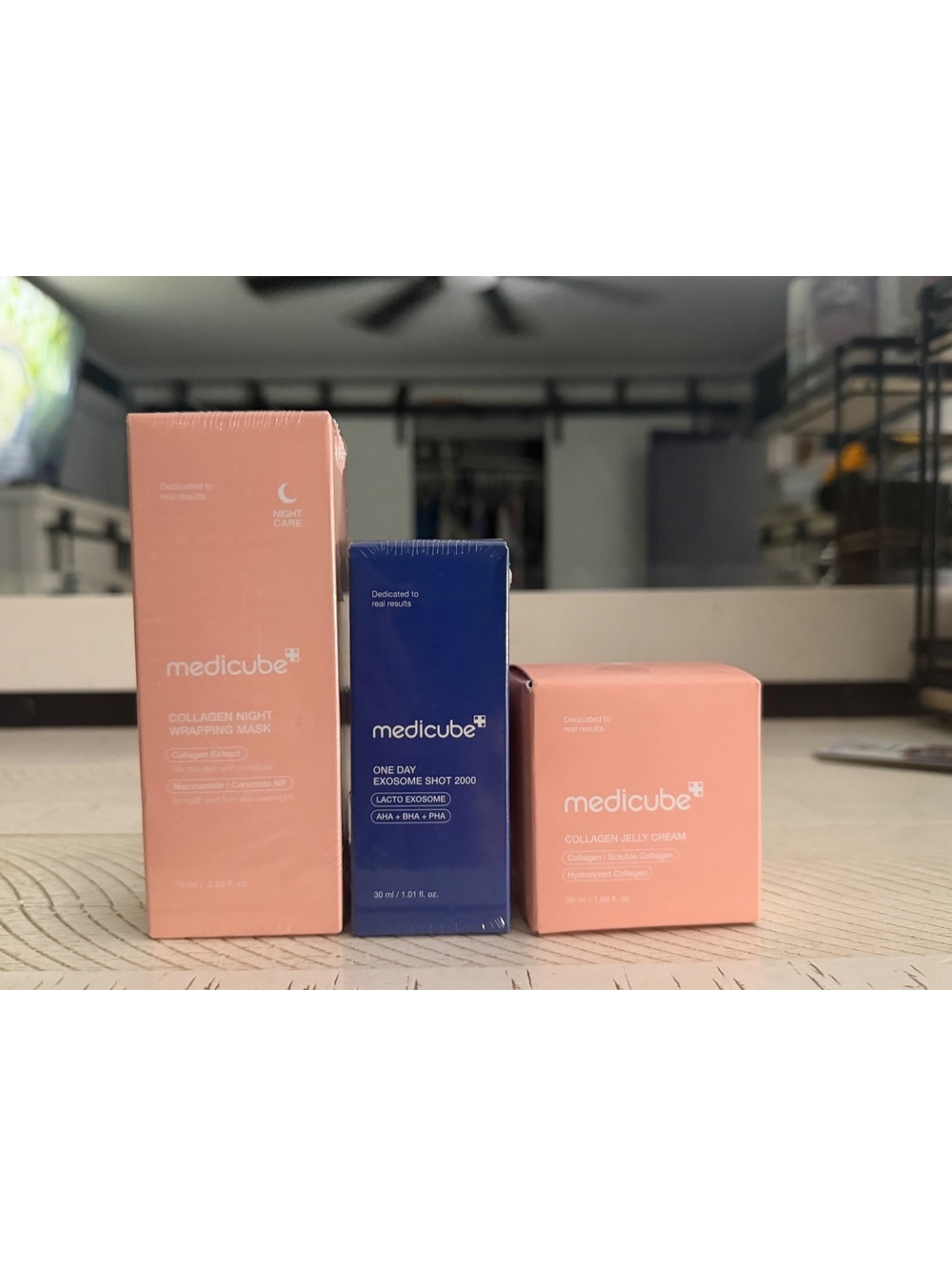 Medicube Collagen 3-Pc Set: Night Wrapping Mask + Jelly Cream + Exosome Shot